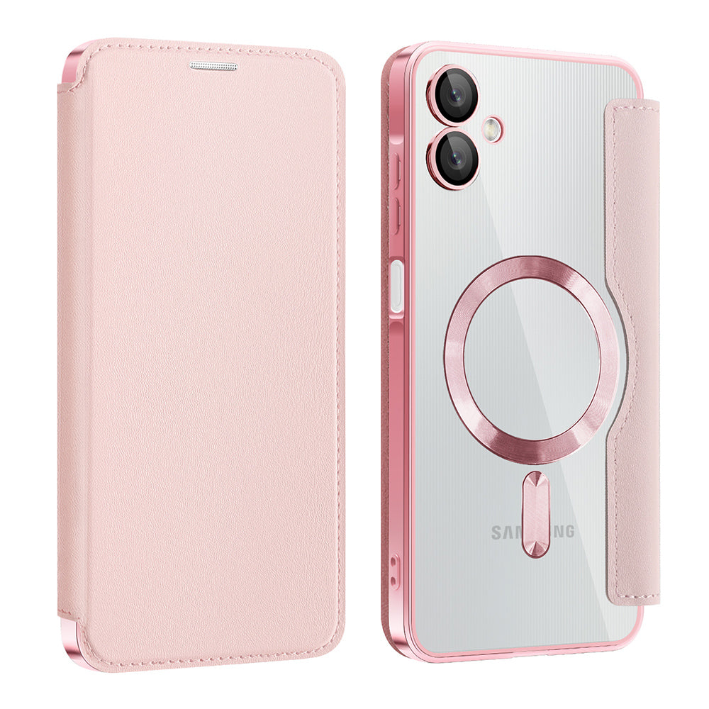 MagSafe-Hülle für Samsung Galaxy A06 A065, Techsuit, SmartMag Book, Rosa