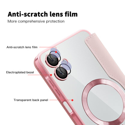 MagSafe-Hülle für Samsung Galaxy A06 A065, Techsuit, SmartMag Book, Rosa