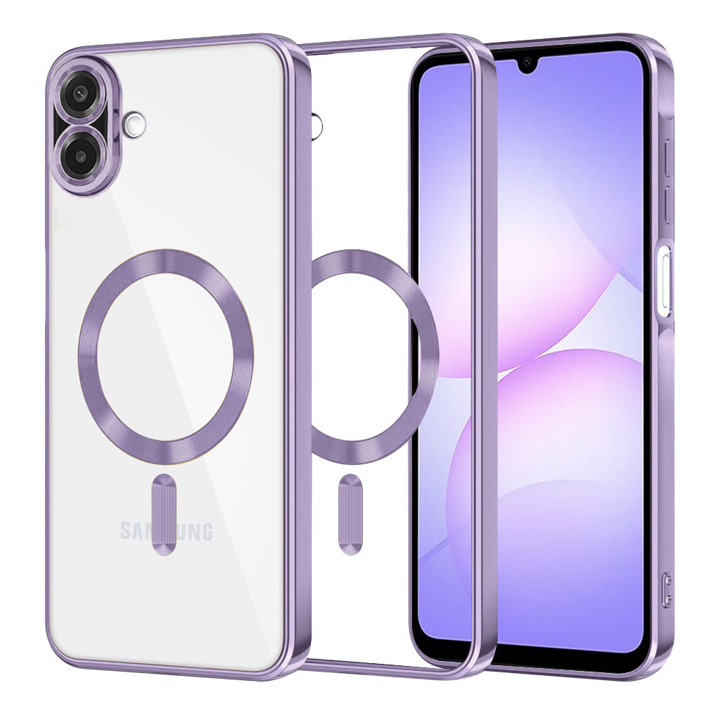 MagSafe-Hülle für Samsung Galaxy A07 4G A075, Techsuit, Luxury Crystal, Hellviolett