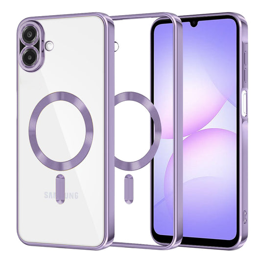 MagSafe-Hülle für Samsung Galaxy A07 4G A075, Techsuit, Luxury Crystal, Hellviolett