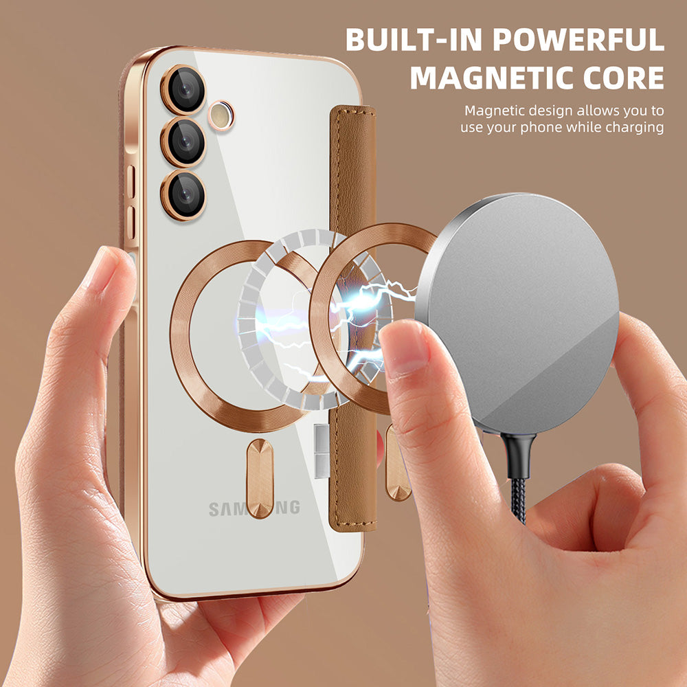 MagSafe Case for Samsung Galaxy A15 5G A156 / A15 A155, Techsuit, SmartMag Book, Brown
