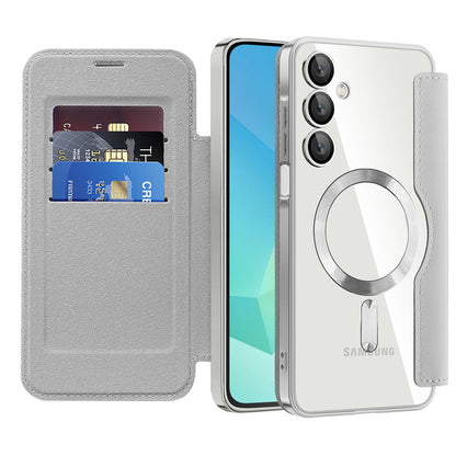 MagSafe-Hülle für Samsung Galaxy A16 5G A166 / A16 4G A165, Techsuit, SmartMag Book, Grau