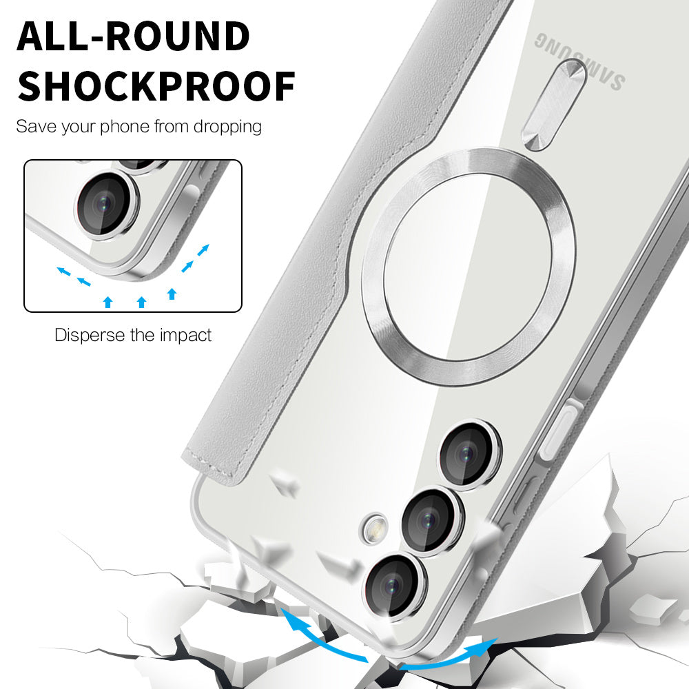 MagSafe-Hülle für Samsung Galaxy A16 5G A166 / A16 4G A165, Techsuit, SmartMag Book, Grau