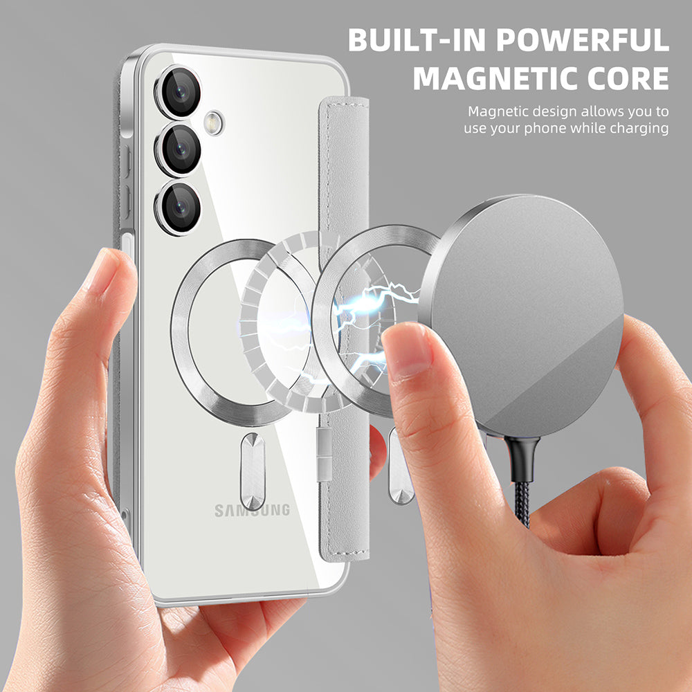 MagSafe-Hülle für Samsung Galaxy A16 5G A166 / A16 4G A165, Techsuit, SmartMag Book, Grau