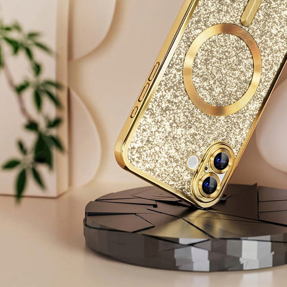 MagSafe-Hülle für Samsung Galaxy A27 5G, Techsuit, Luxury Glitter, Silber
