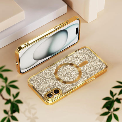 MagSafe-Hülle für Samsung Galaxy A27 5G, Techsuit, Luxury Glitter, Silber