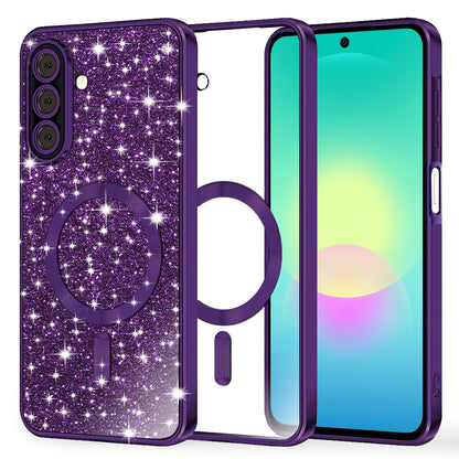 MagSafe-Hülle für Samsung Galaxy A27 5G, Techsuit, Luxury Glitter, Dunkellila