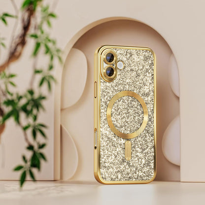 MagSafe-Hülle für Samsung Galaxy A27 5G, Techsuit, Luxury Glitter, Dunkellila