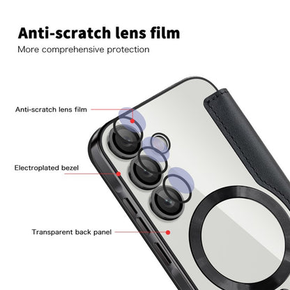 MagSafe-Hülle für Samsung Galaxy A35 5G A356, Techsuit, SmartMag Book, Schwarz