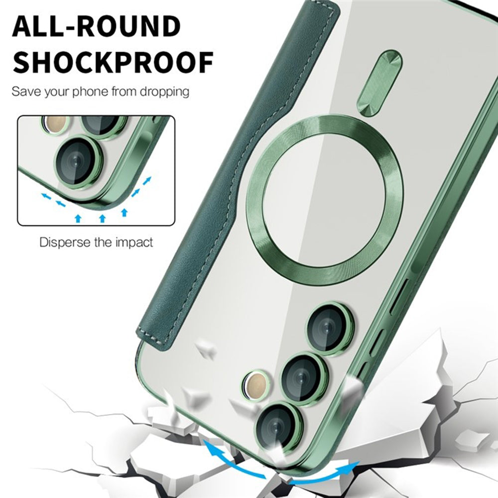 MagSafe-Hülle für Samsung Galaxy A35 5G A356, Techsuit, SmartMag Book, Grün