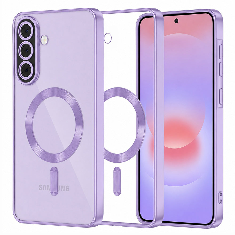MagSafe-Hülle für Samsung Galaxy A37 5G, Techsuit, Luxury Crystal, Hellviolett