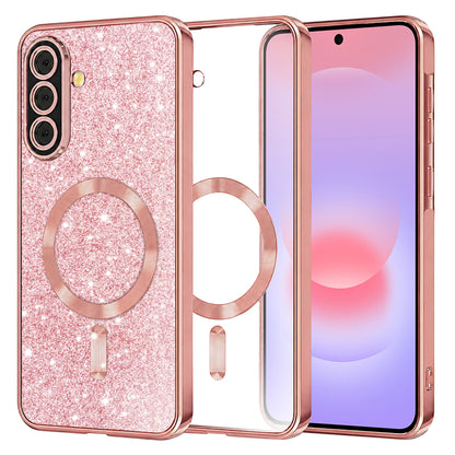MagSafe-Hülle für Samsung Galaxy A37 5G, Techsuit, Luxury Glitter, Roségold