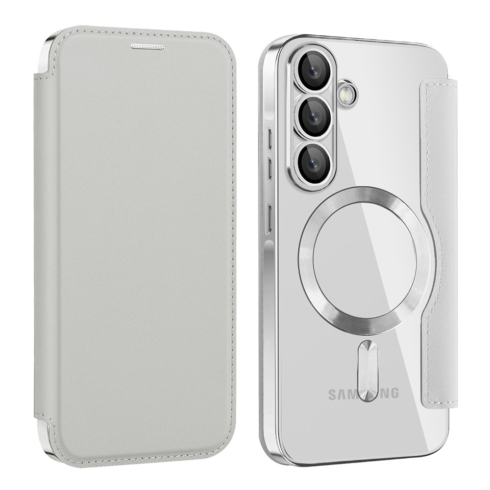MagSafe Hülle für Samsung Galaxy A37 5G, Techsuit, SmartMag Book, Grau