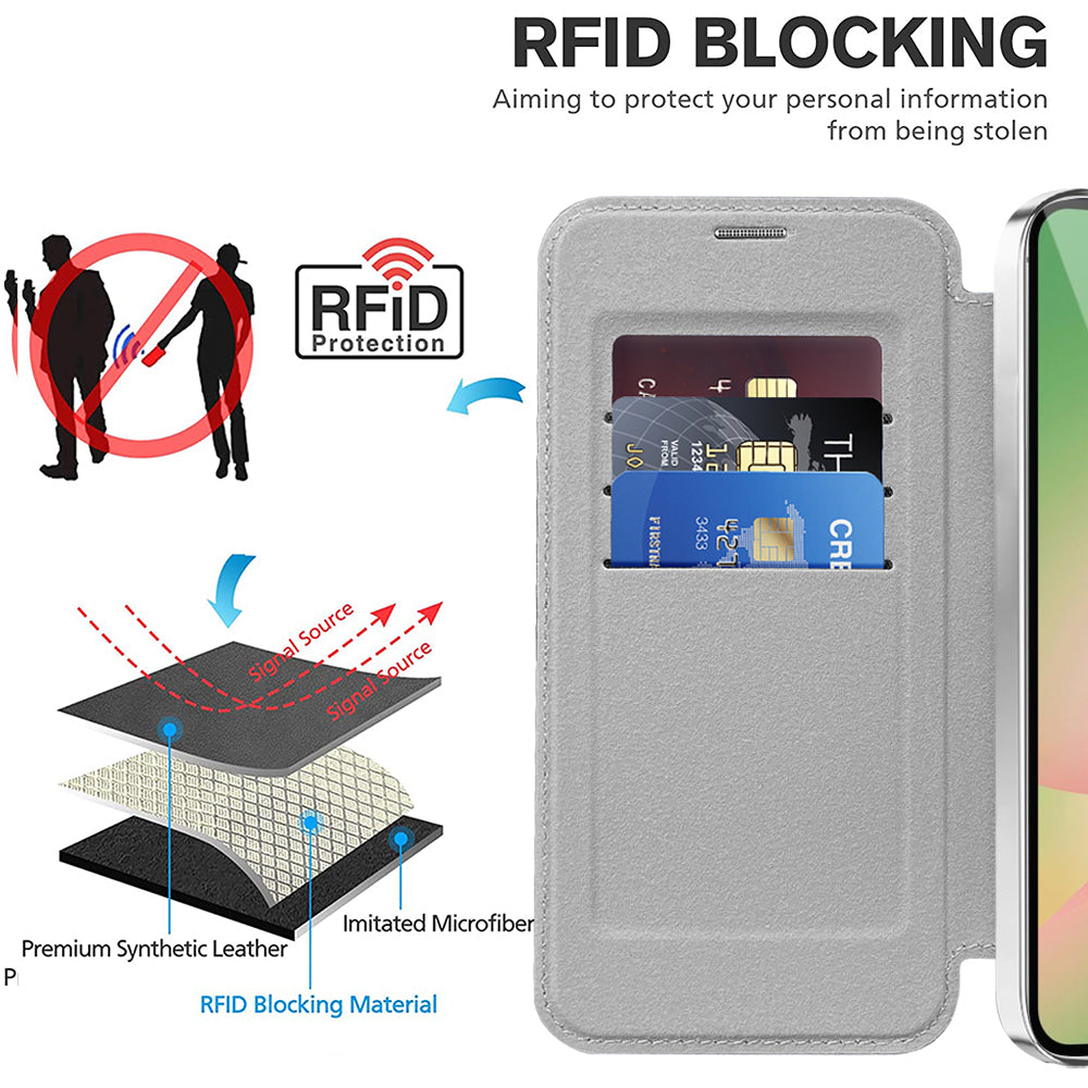 MagSafe Hülle für Samsung Galaxy A37 5G, Techsuit, SmartMag Book, Grau