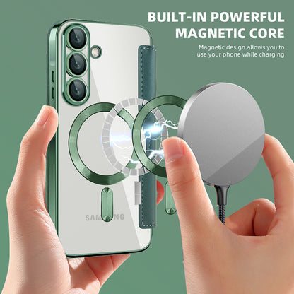 MagSafe Case for Samsung Galaxy A37 5G, Techsuit, SmartMag Book, Green