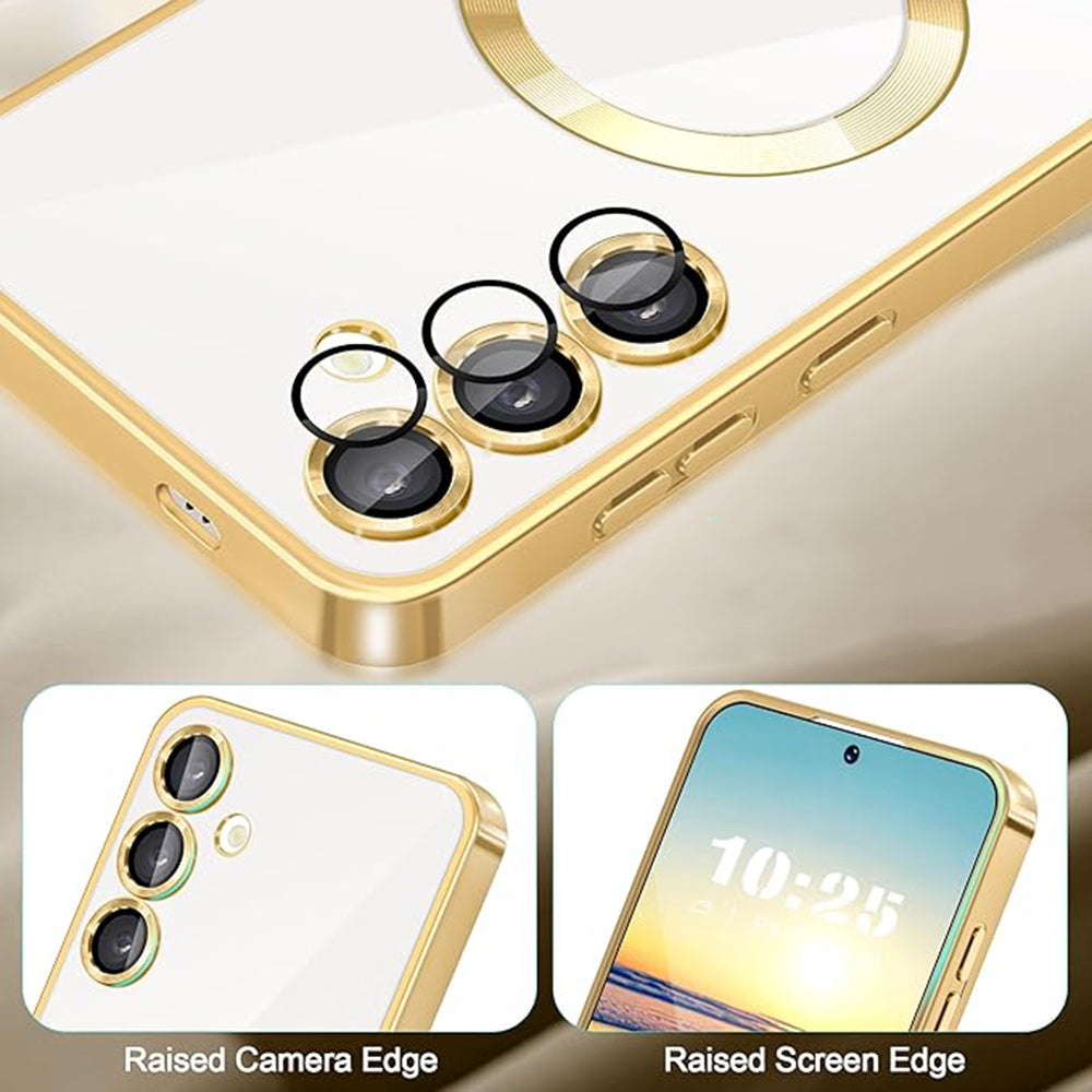MagSafe-Hülle für Samsung Galaxy A55 5G A556, Techsuit, Luxury Crystal, Rosa