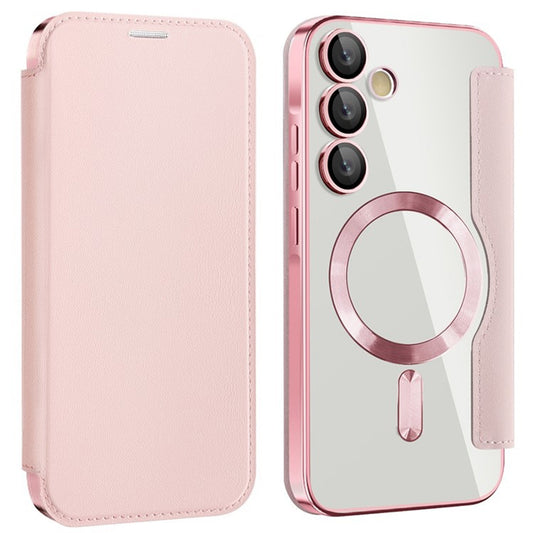 MagSafe-Hülle für Samsung Galaxy A55 5G A556, Techsuit, SmartMag Book, Rosa
