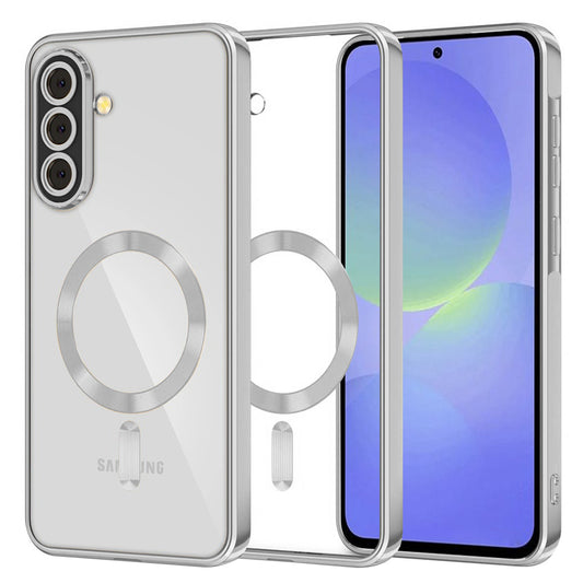 MagSafe Case for Samsung Galaxy A56 A566 / A36 A366, Techsuit, Luxury Crystal, Silver