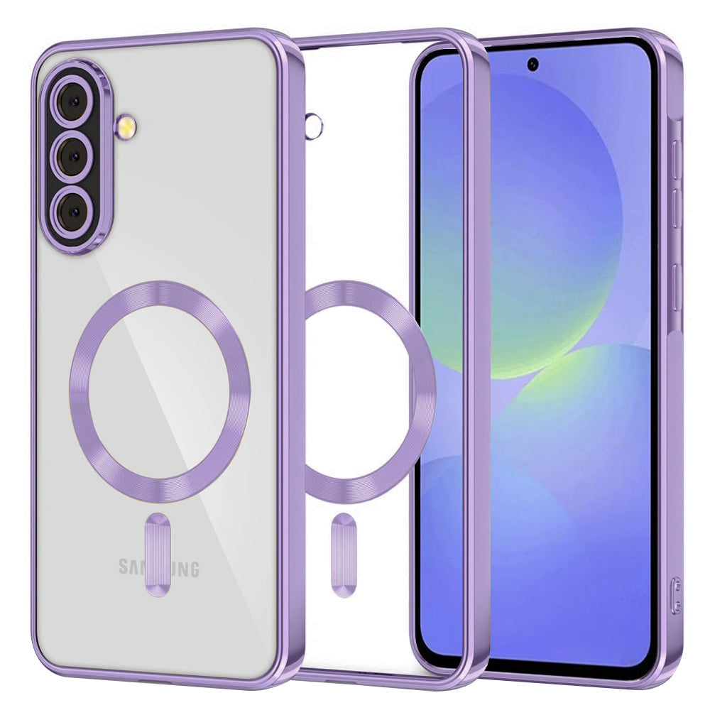 MagSafe-Hülle für Samsung Galaxy A56 A566 / A36 A366, Techsuit, Luxury Crystal, Hellviolett