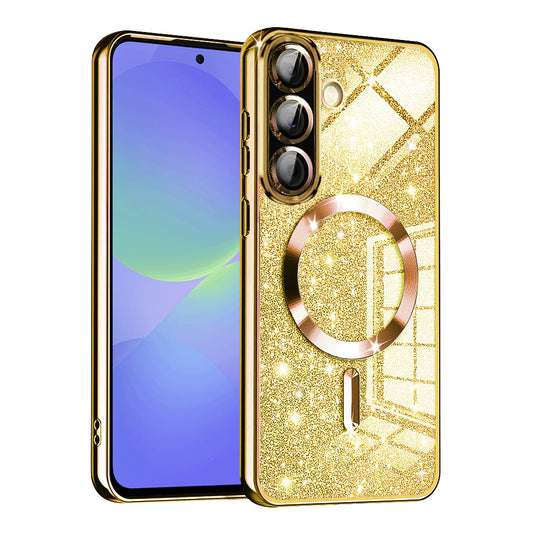 MagSafe-Hülle für Samsung Galaxy A56 A566 / A36 A366, Techsuit, Luxury Glitter, Gold