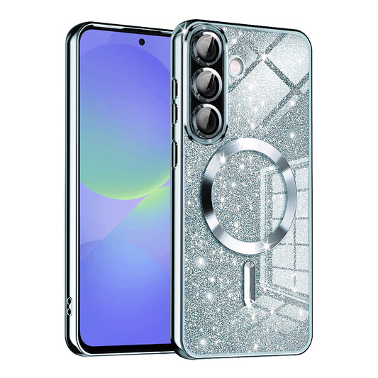 MagSafe-Hülle für Samsung Galaxy A56 A566 / A36 A366, Techsuit, Luxury Glitter, Blau