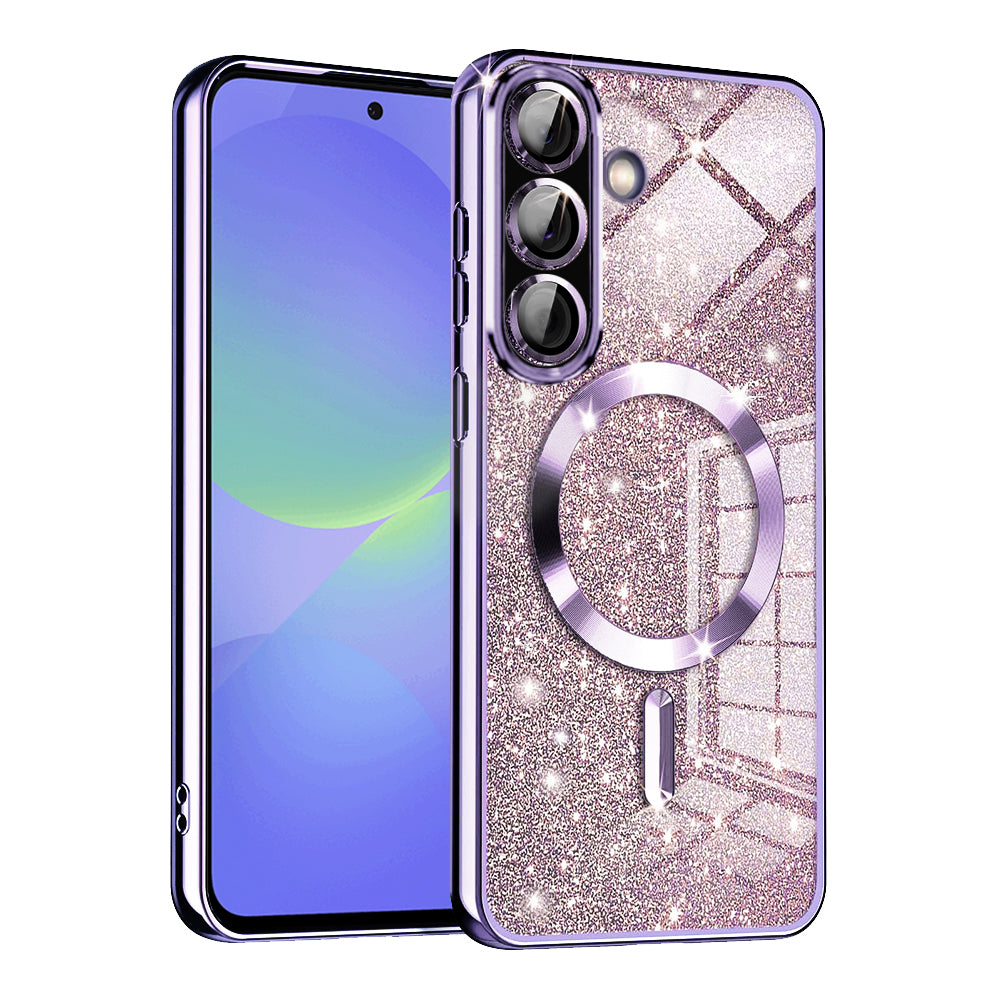 MagSafe-Hülle für Samsung Galaxy A56 A566 / A36 A366, Techsuit, Luxury Glitter, Hellviolett