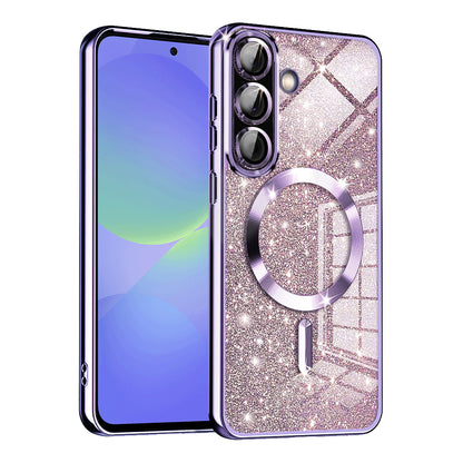 MagSafe-Hülle für Samsung Galaxy A56 A566 / A36 A366, Techsuit, Luxury Glitter, Hellviolett