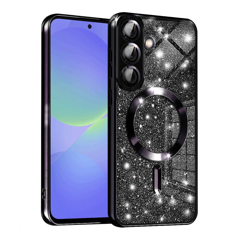 MagSafe Case for Samsung Galaxy A56 A566 / A36 A366, Techsuit, Luxury Glitter, Black