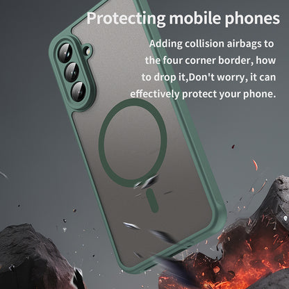 MagSafe-Hülle für Samsung Galaxy A56 A566, Techsuit, HaloFrost II, Grün