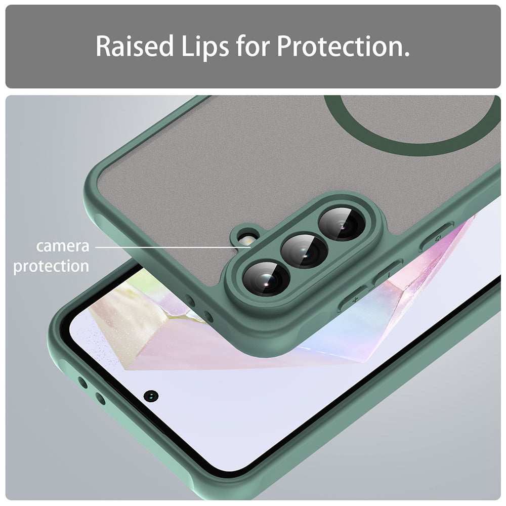 MagSafe-Hülle für Samsung Galaxy A56 A566, Techsuit, HaloFrost II, Grün
