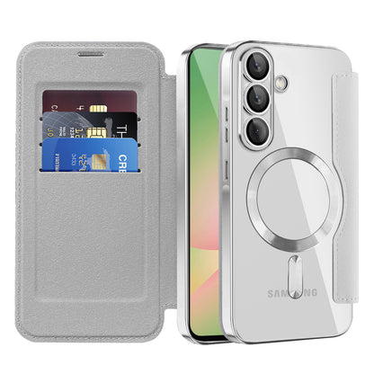 MagSafe Case for Samsung Galaxy A56 A566, Techsuit, SmartMag Book, Gray