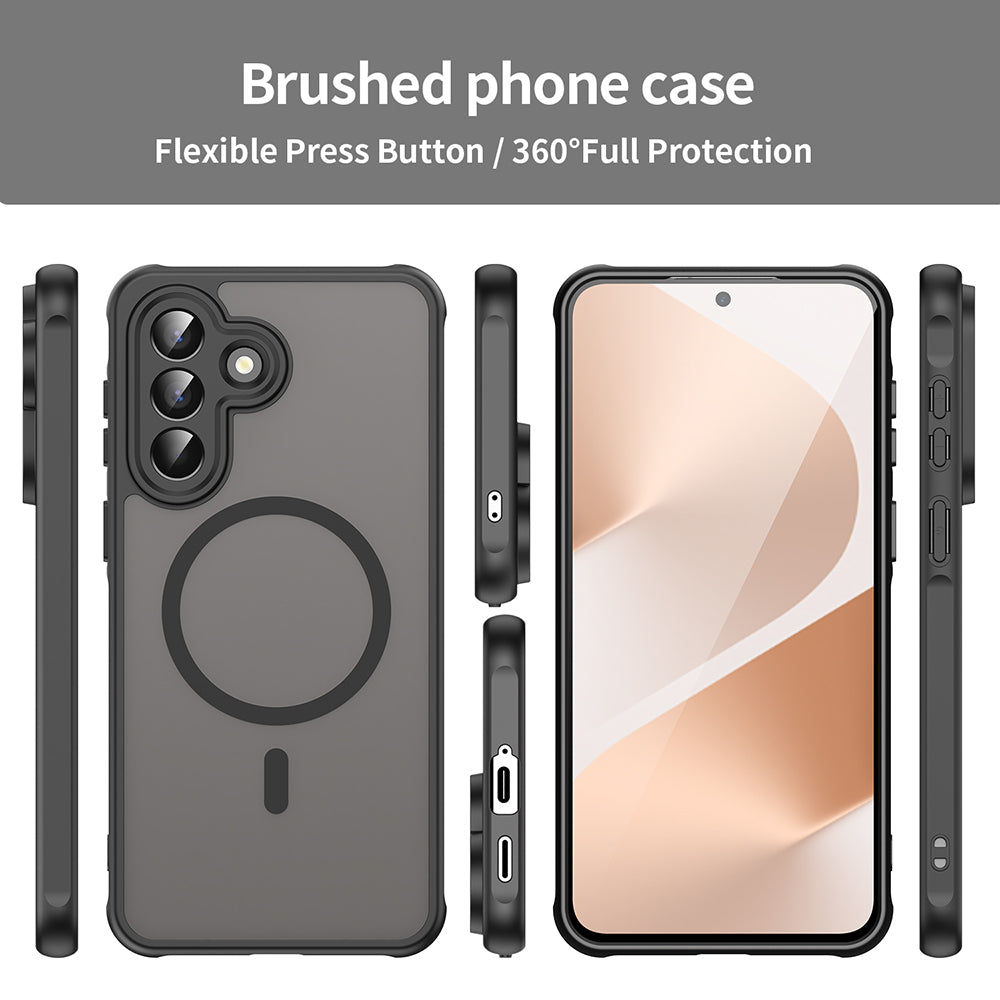 MagSafe Hülle für Samsung Galaxy A57 5G, Techsuit, HaloFrost II, Schwarz