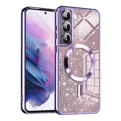 MagSafe-Hülle für Samsung Galaxy S21 FE 5G G990, Techsuit, Luxury Glitter, Hellviolett