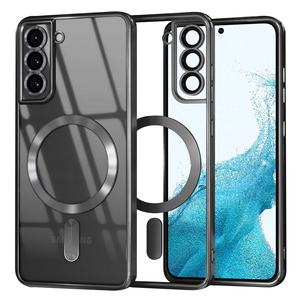 MagSafe Hülle für Samsung Galaxy S22 5G S901, Techsuit, Luxury Crystal, Schwarz