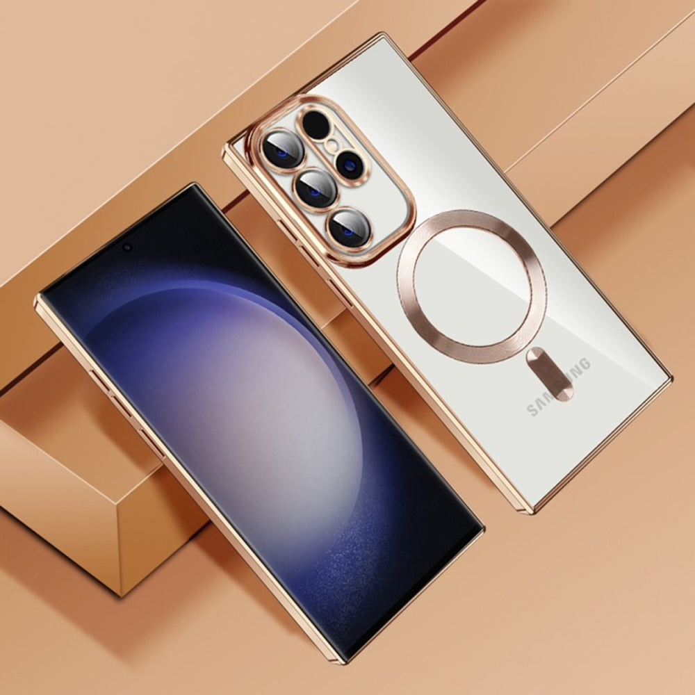 MagSafe-Hülle für Samsung Galaxy S22 Ultra 5G S908, Techsuit, Luxury Crystal, Dunkelblau