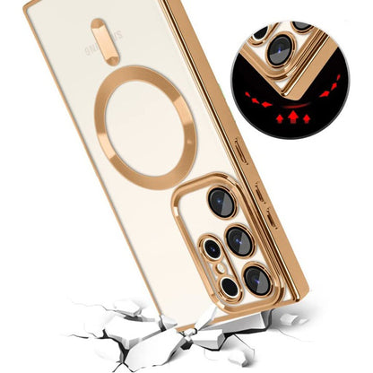 MagSafe-Hülle für Samsung Galaxy S22 Ultra 5G S908, Techsuit, Luxury Crystal, Gold