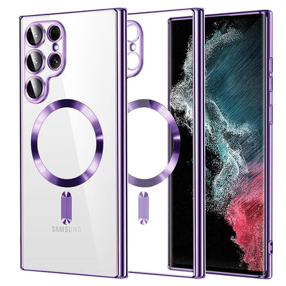 MagSafe-Hülle für Samsung Galaxy S22 Ultra 5G S908, Techsuit, Luxury Crystal, Hellviolett