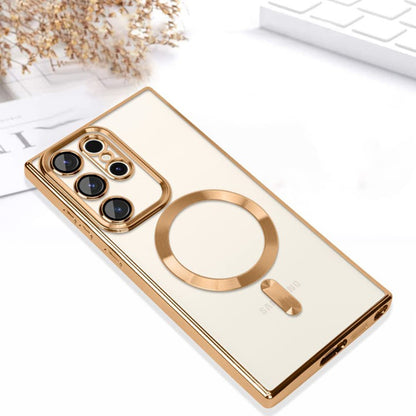 MagSafe Case for Samsung Galaxy S22 Ultra 5G S908, Techsuit, Luxury Crystal, Red