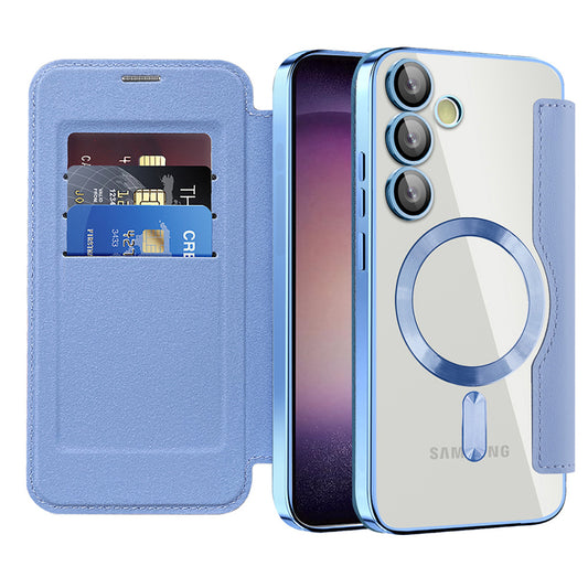 MagSafe-Hülle für Samsung Galaxy S23+ S916, Techsuit, SmartMag Book, Blau