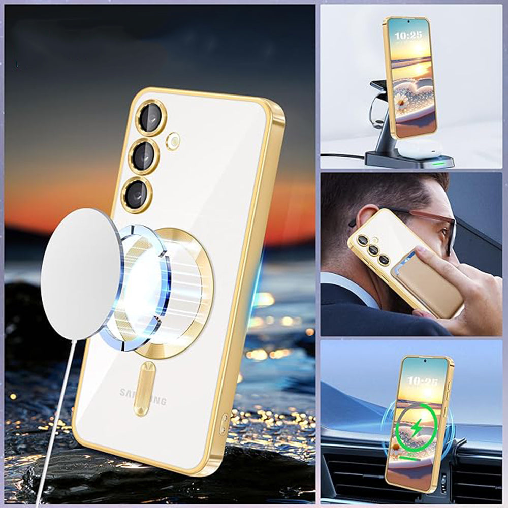 MagSafe-Hülle für Samsung Galaxy S23 S911, Techsuit, Luxury Crystal, Hellviolett