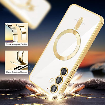MagSafe-Hülle für Samsung Galaxy S23 S911, Techsuit, Luxury Crystal, Dunkelgrün