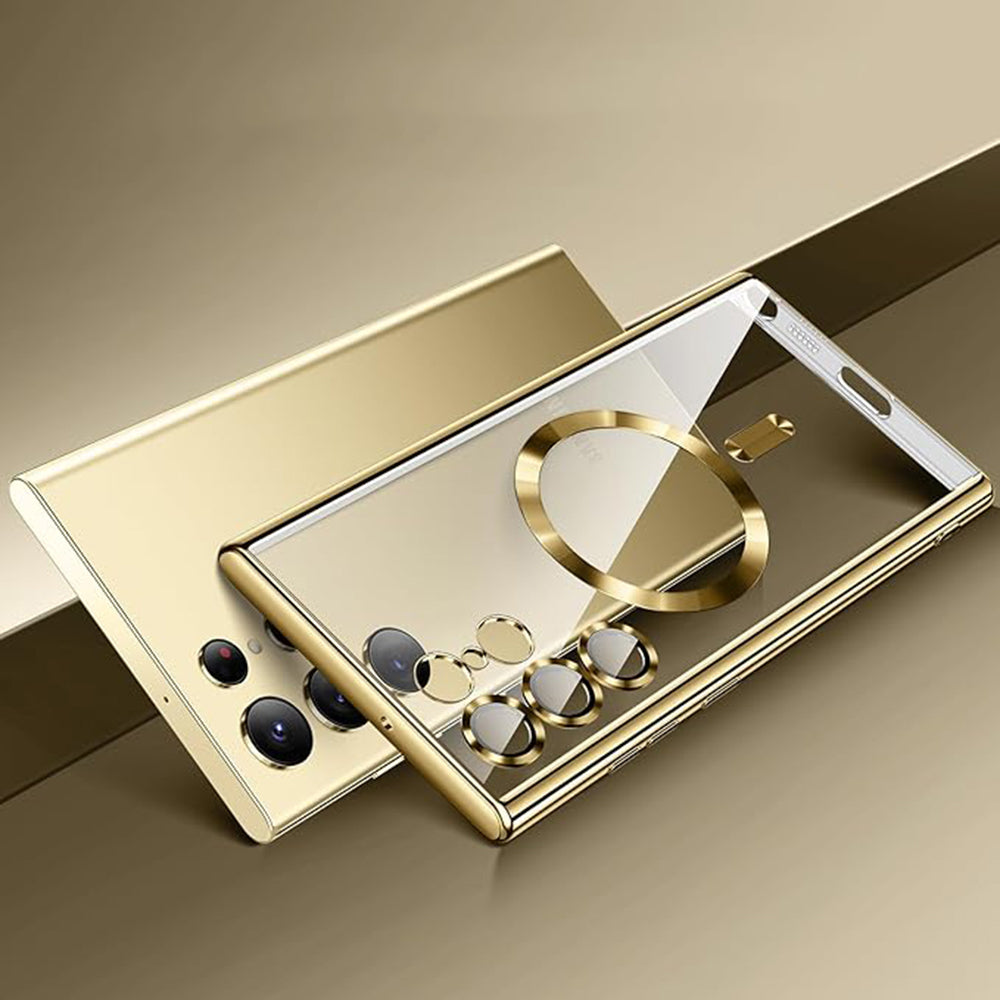 MagSafe-Hülle für Samsung Galaxy S23 Ultra S918, Techsuit, Luxury Crystal, Dunkelblau
