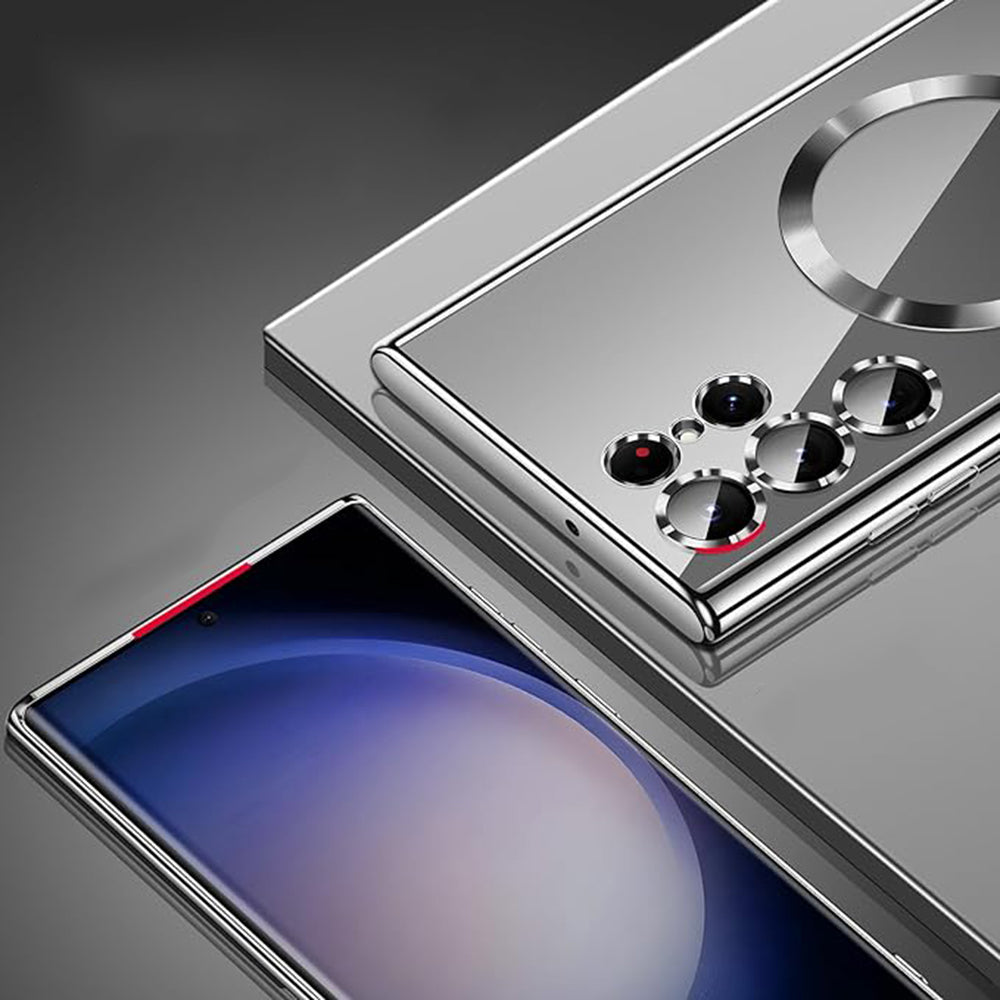 MagSafe-Hülle für Samsung Galaxy S23 Ultra S918, Techsuit, Luxury Crystal, Rot