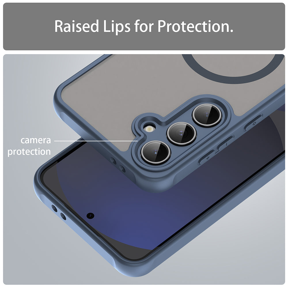 MagSafe Case for Samsung Galaxy S24 FE S721, Techsuit, HaloFrost II, Navy Blue