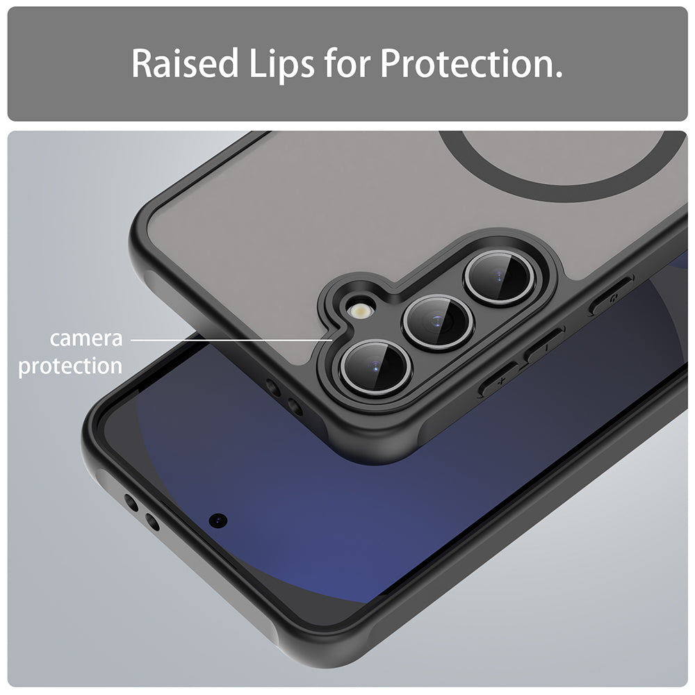 MagSafe-Hülle für Samsung Galaxy S24 FE S721, Techsuit, HaloFrost II, Schwarz