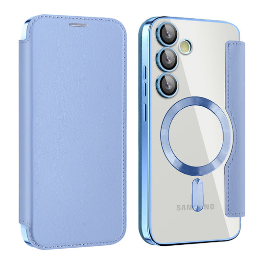 MagSafe-Hülle für Samsung Galaxy S24 FE S721, Techsuit, SmartMag Book, Blau