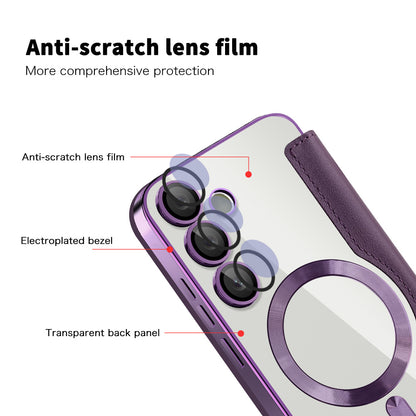 MagSafe Case for Samsung Galaxy S24 FE S721, Techsuit, SmartMag Book, Purple