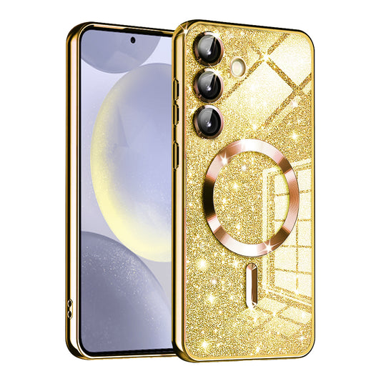 MagSafe-Hülle für Samsung Galaxy S24+ S926, Techsuit, Luxury Glitter, Gold