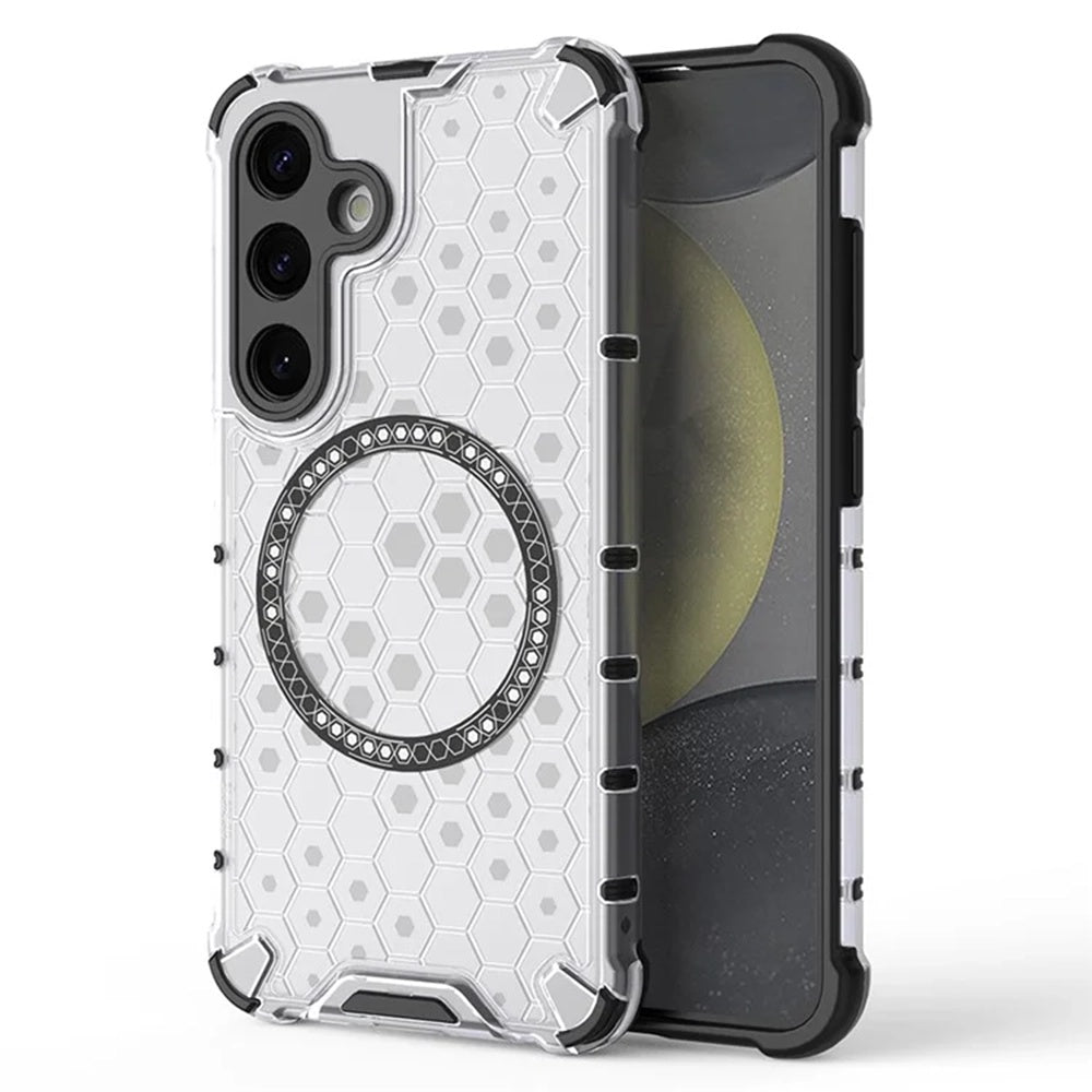 MagSafe-Hülle für Samsung Galaxy S24 S921, Techsuit, HoneyComb Shield, Weiß