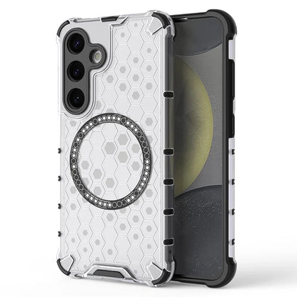 MagSafe-Hülle für Samsung Galaxy S24 S921, Techsuit, HoneyComb Shield, Weiß